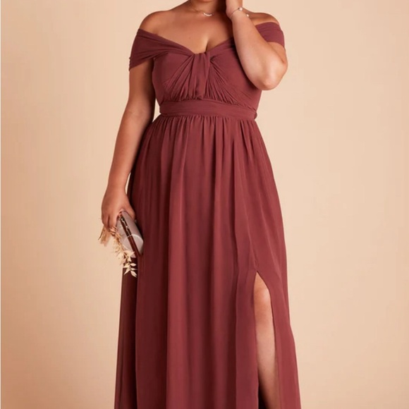 Grace Convertible Dress With Slit (chiffon rosewood, size small) - Picture 12 of 14